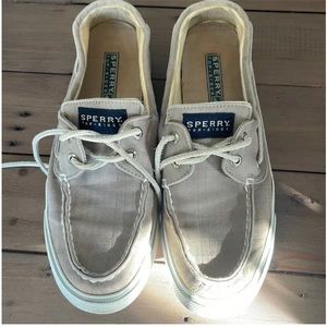 Women’s Grey Sperry Boat Shoes 7.5